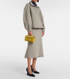 Savette Symmetry Pochette suede tote bag