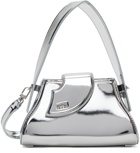 GCDS Silver Comma Mirror Small Top Handle Bag