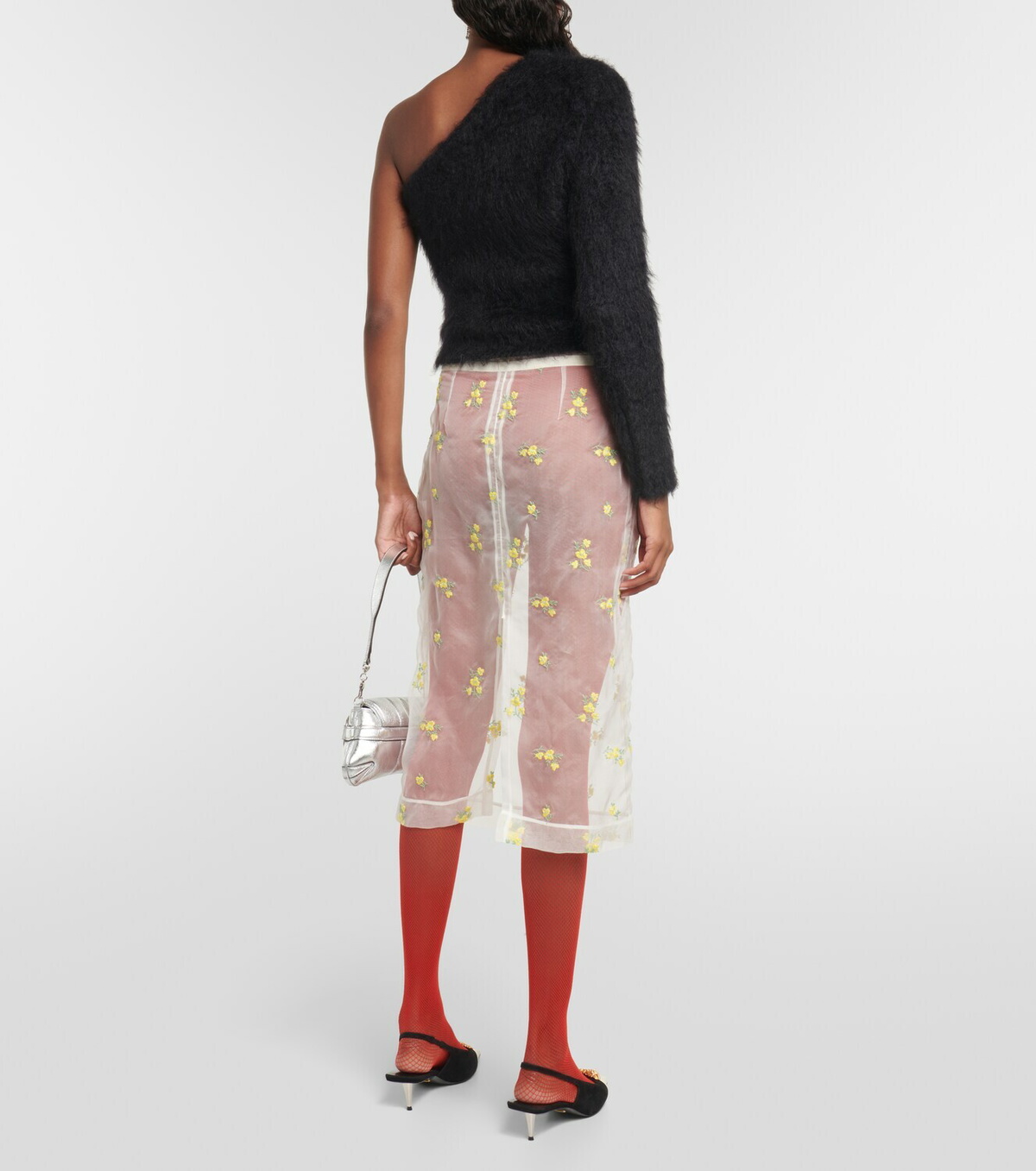 Gucci Mohair-blend one-shoulder top Gucci