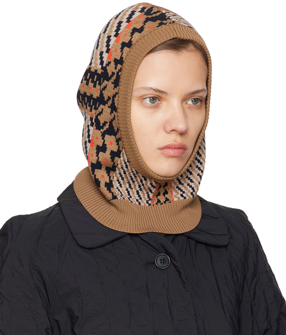 Henrik Vibskov Beige & Orange Dusk Knit Balaclava