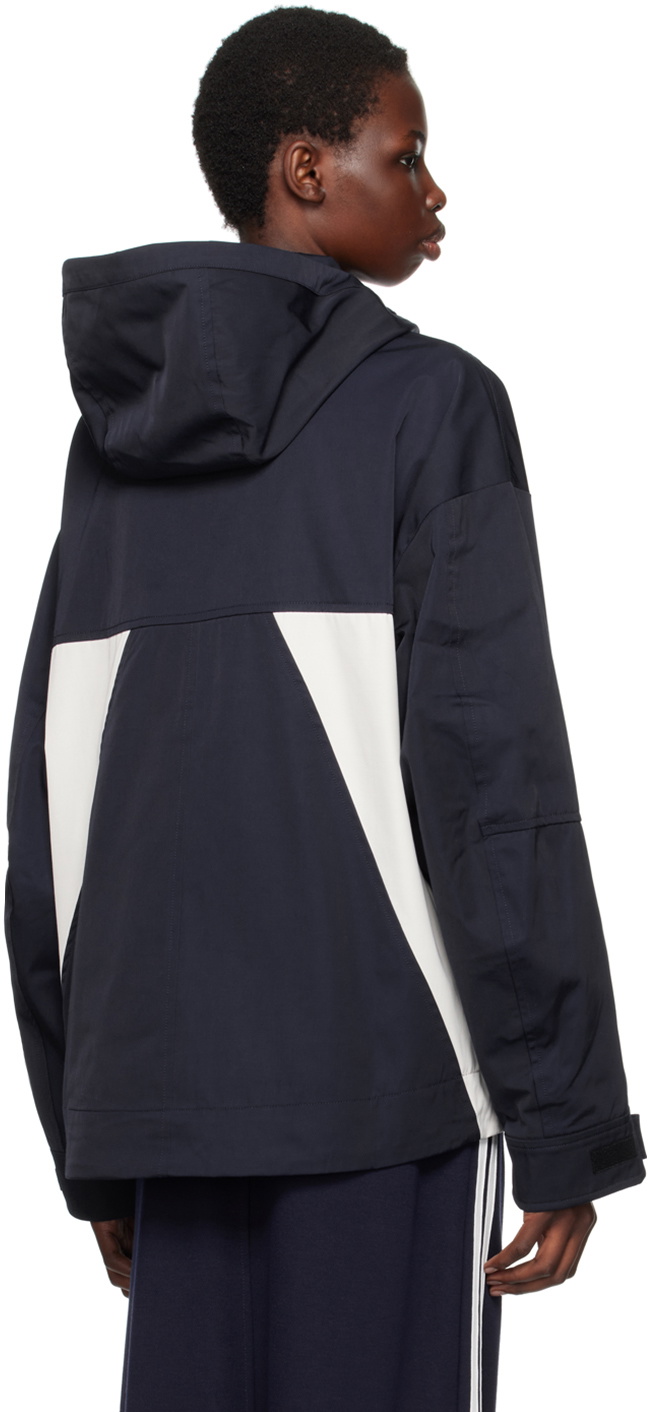 Kijun Navy Embroidered-Logo Jacket