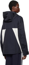 Kijun Navy Embroidered-Logo Jacket