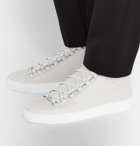 Balenciaga - Arena Creased-Leather High-Top Sneakers - Men - Light gray