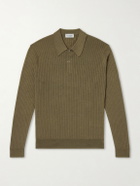 John Smedley - Hodson Ribbed Merino Wool Polo Shirt - Green