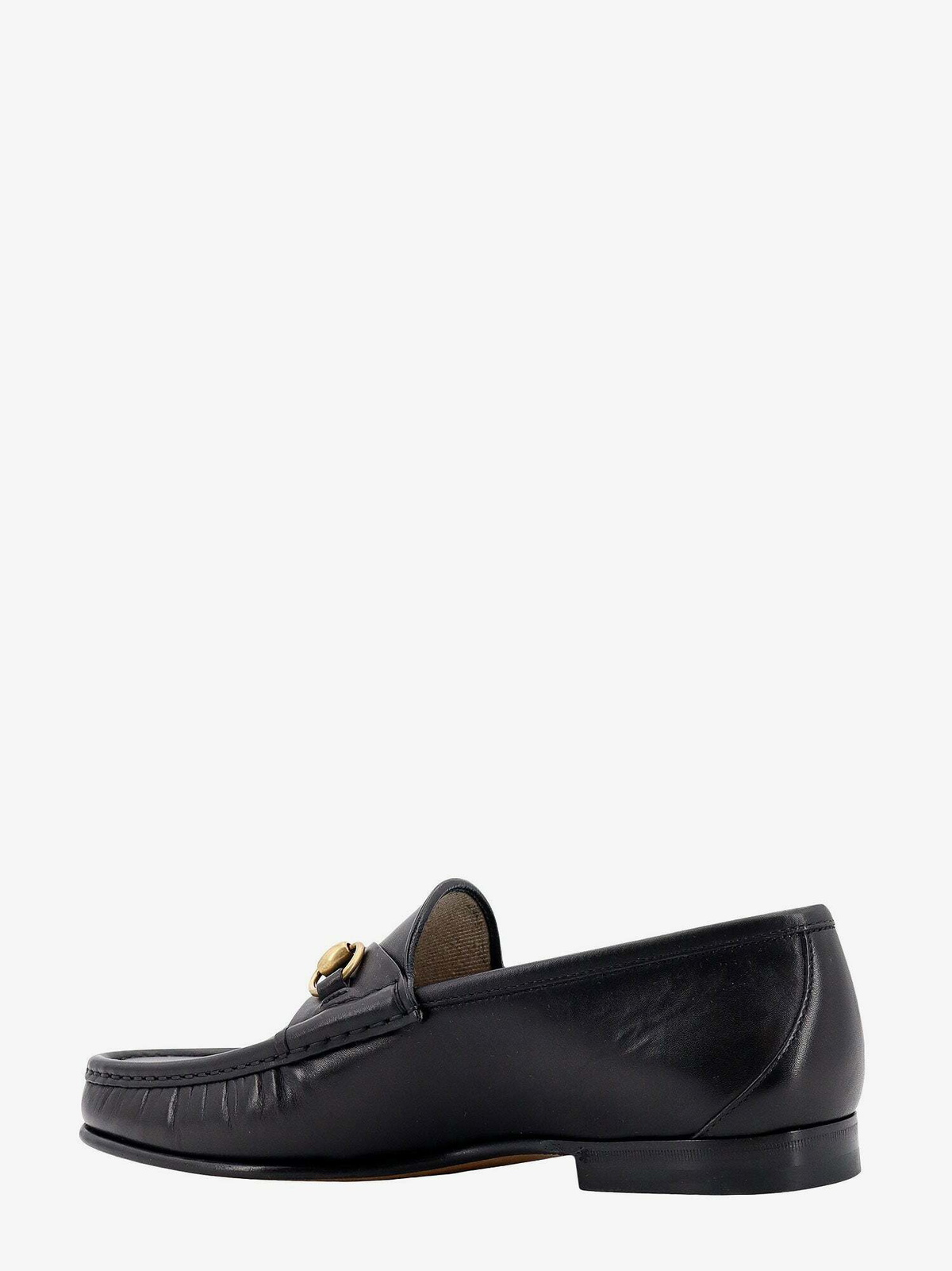 Gucci Black Leather Men’s Loafers with Gold Horsebit Gucci Horsebit Loafers Black Men US 9 Slip-On Leather  main image 3
