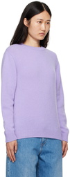 The Elder Statesman Purple Malibu Crew Sweater