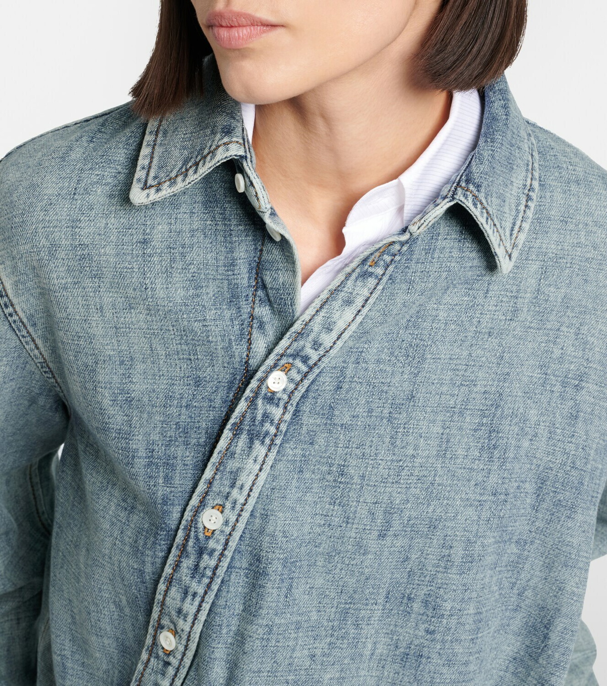 Loewe Draped belted denim shirt