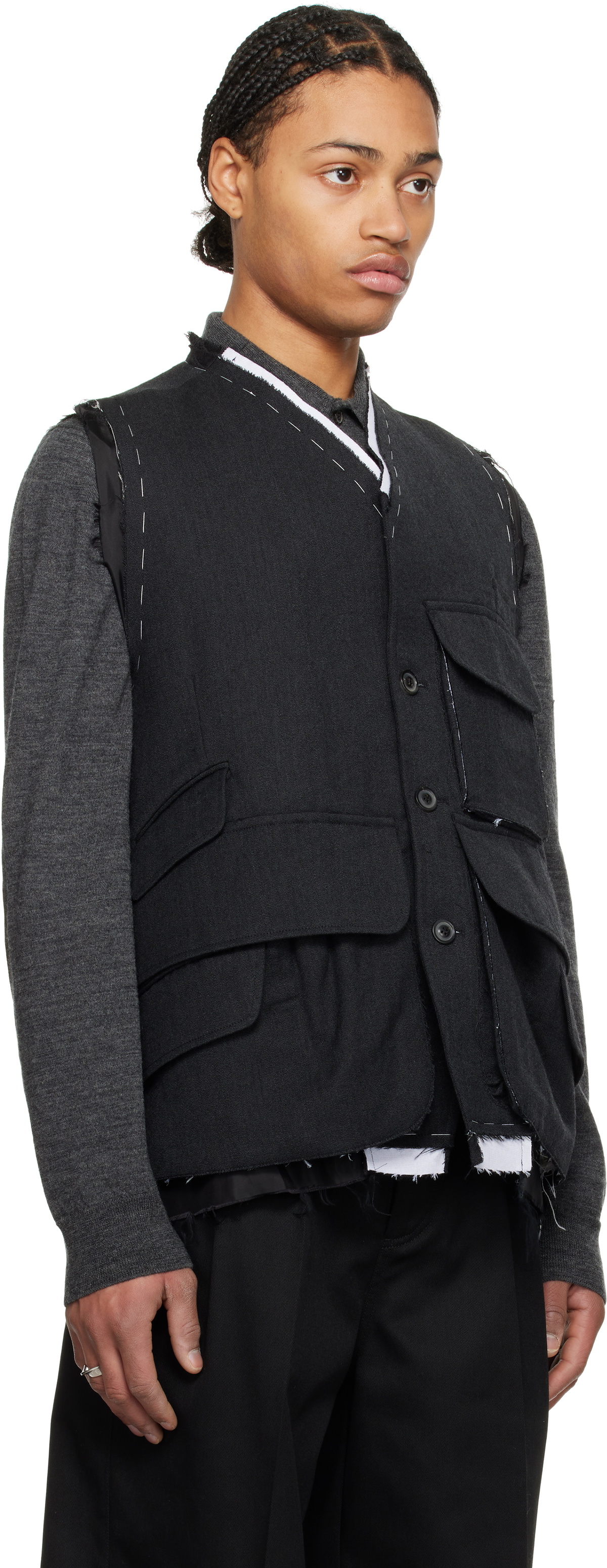 Gray Wool Vest Quinn Hooded Wool Vest Women Light Grey – LEO LENNON