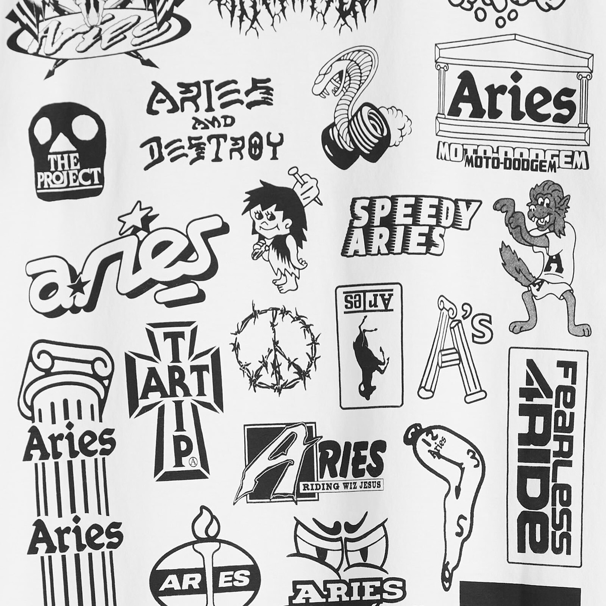 END. x Aries Moto Dodgem T-Shirt in White