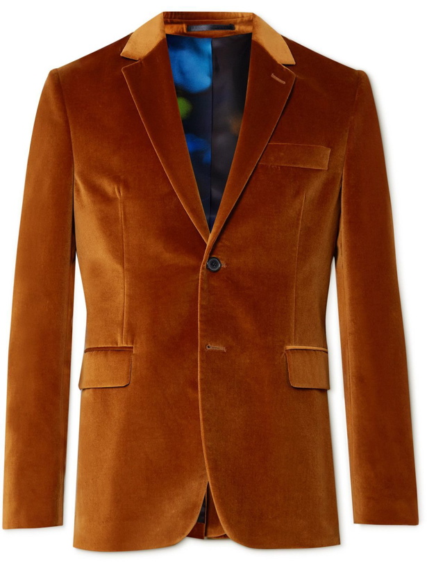 Photo: Paul Smith - Slim-Fit Cotton-Velvet Tuxedo Jacket - Brown