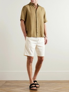 Frescobol Carioca - Felipe Straight-Leg Linen Drawstring Shorts - Neutrals