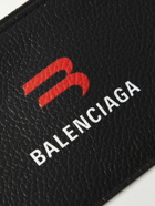 Balenciaga - Logo-Print Full-Grain Leather Cardholder with Lanyard
