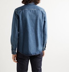 A.P.C. - Victor Logo-Print Denim Shirt - Blue