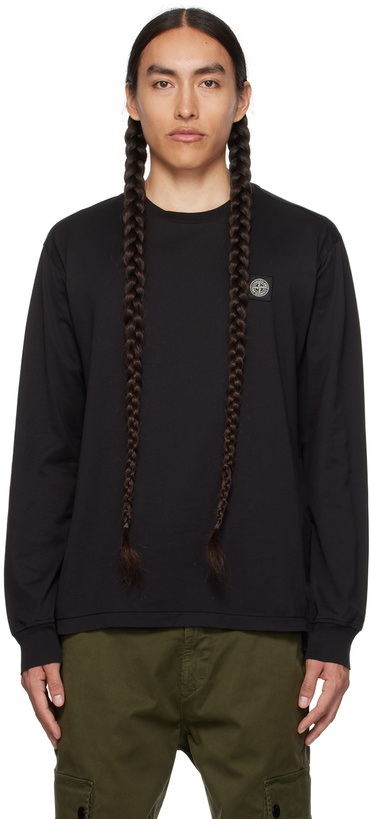 Photo: Stone Island Black Patch Long Sleeve T-Shirt