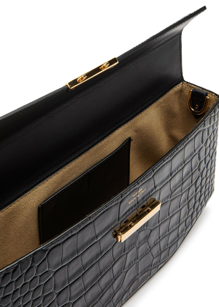 Toteme Crocodile-embossed Leather Shoulder bag - Black - One Size