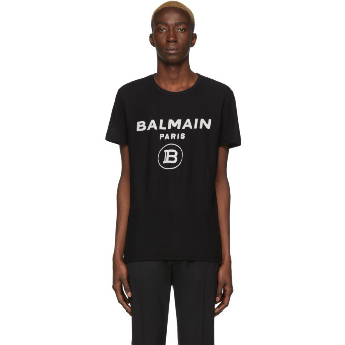Photo: Balmain Black Velvet Logo T-Shirt