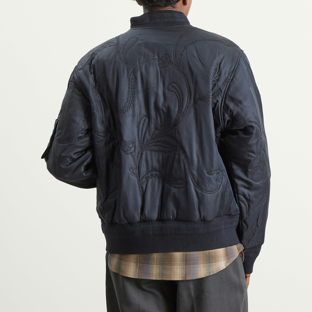 Kardo Men's Max Embroidered Bomber Jacket in Navy