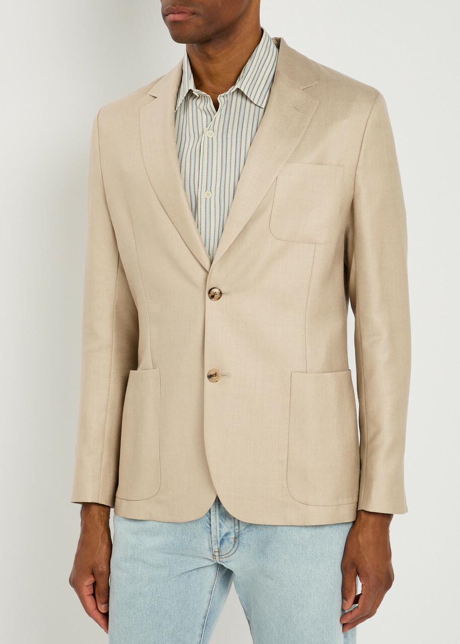Paul Smith Wool and Silk-blend Blazer Beige