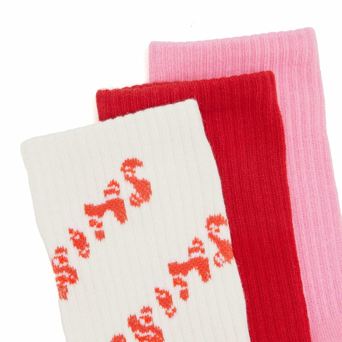 SKIMS Women's Sport Sock 3-Pack in Candy Cane Print