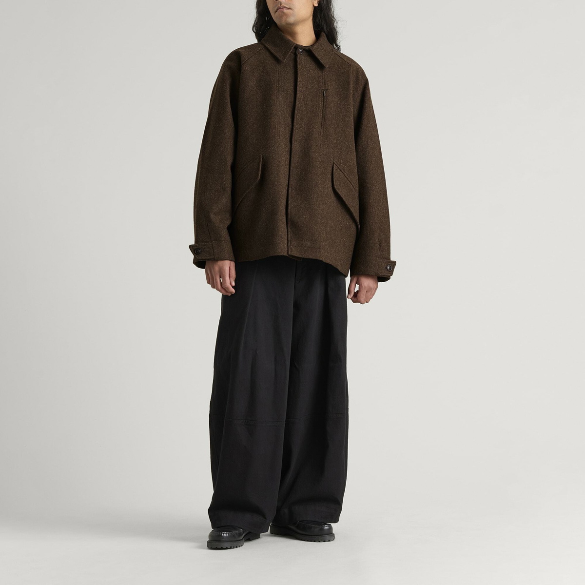 YMC Men's Melton Wool Harrison Jacket in Brown