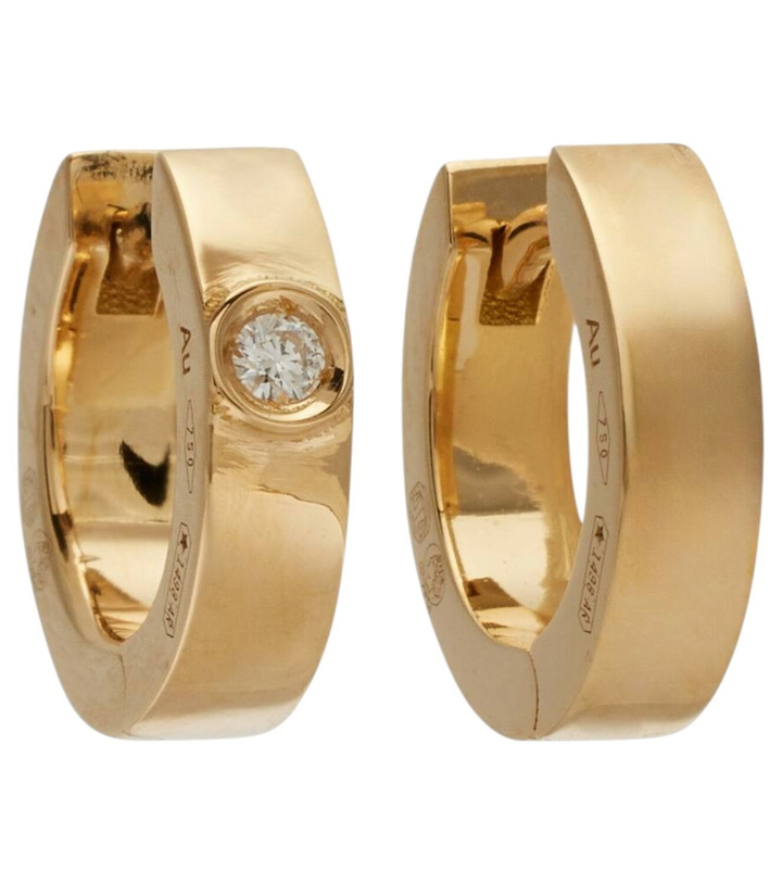 Photo: Toteme 18kt gold hoop earrings with diamond