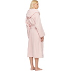 Tekla Pink & White Terry Hooded Bathrobe