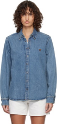 AMI Paris Blue Cotton Ami de Coeur Denim Shirt