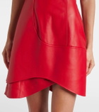 Ferragamo Asymmetric leather minidress