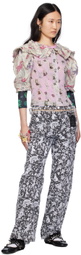 Chopova Lowena Black & White Bump Carabiner Jeans