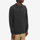 Beams Plus Men's Knit Polo Shirt in Charcoal Grey