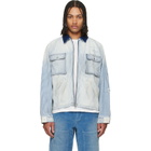 COÛT DE LA LIBERTÉ Blue & White Alfred Cargo Pocket Denim Jacket