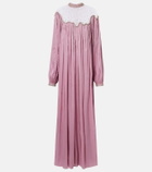 Costarellos Elline embellished pleated gown