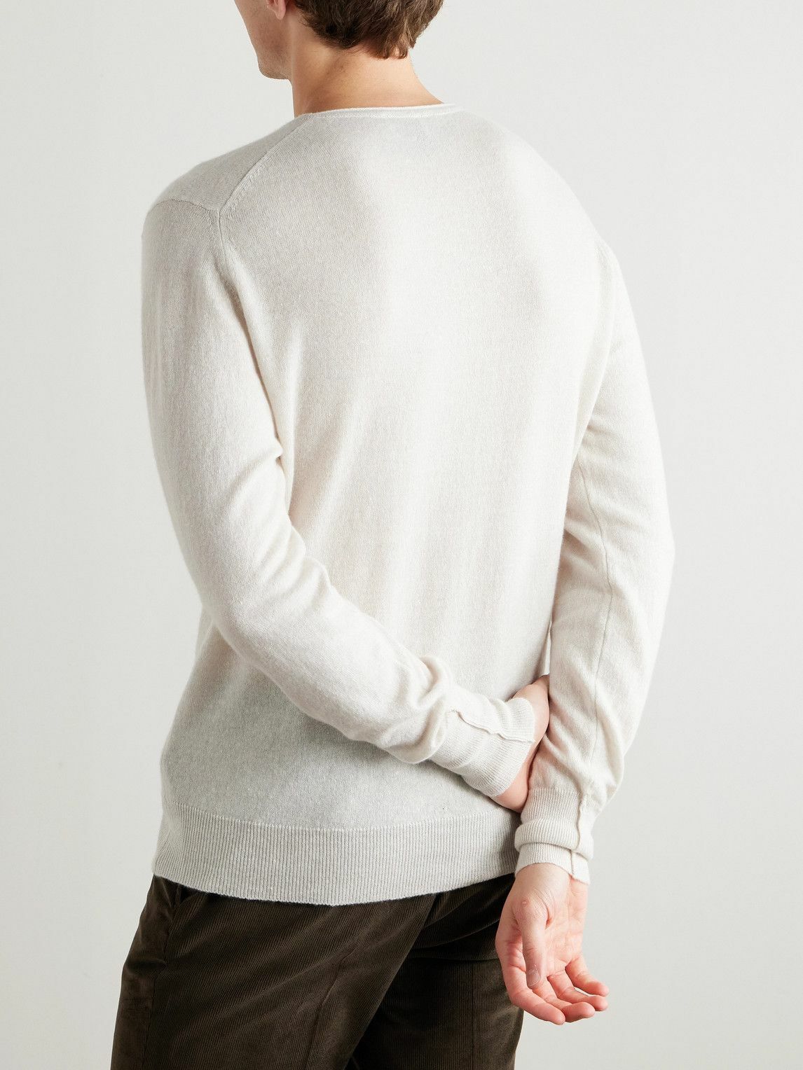 Kingsman - Slim-Fit Cashmere and Linen-Blend Sweater - Neutrals
