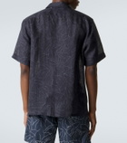 Brioni Printed linen bowling shirt