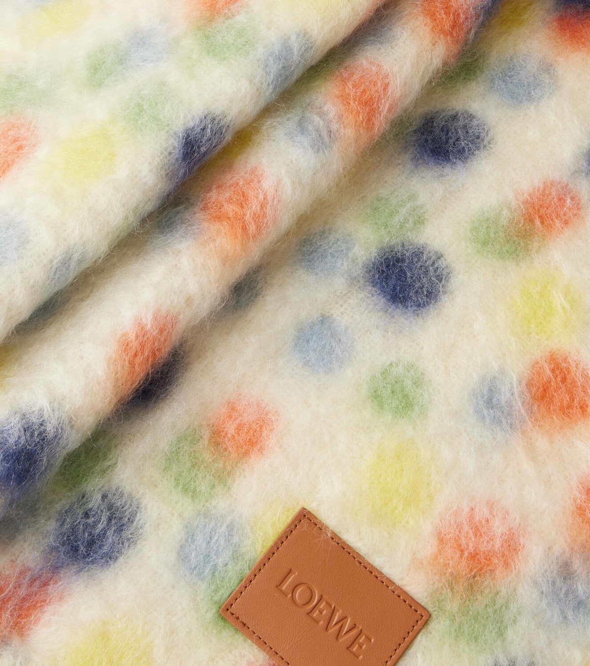 Loewe x Suna Fujita polka-dot mohair-blend blanket