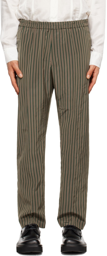 Photo: Dries Van Noten Khaki Stripe Trousers