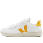 Veja Men's V-12 Leather Sneakers in Extra White/Ouro