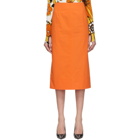 Kwaidan Editions Orange Poplin Pencil Skirt