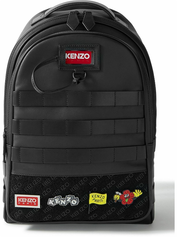 Photo: KENZO - Jungle Logo-Appliquéd Leather Backpack