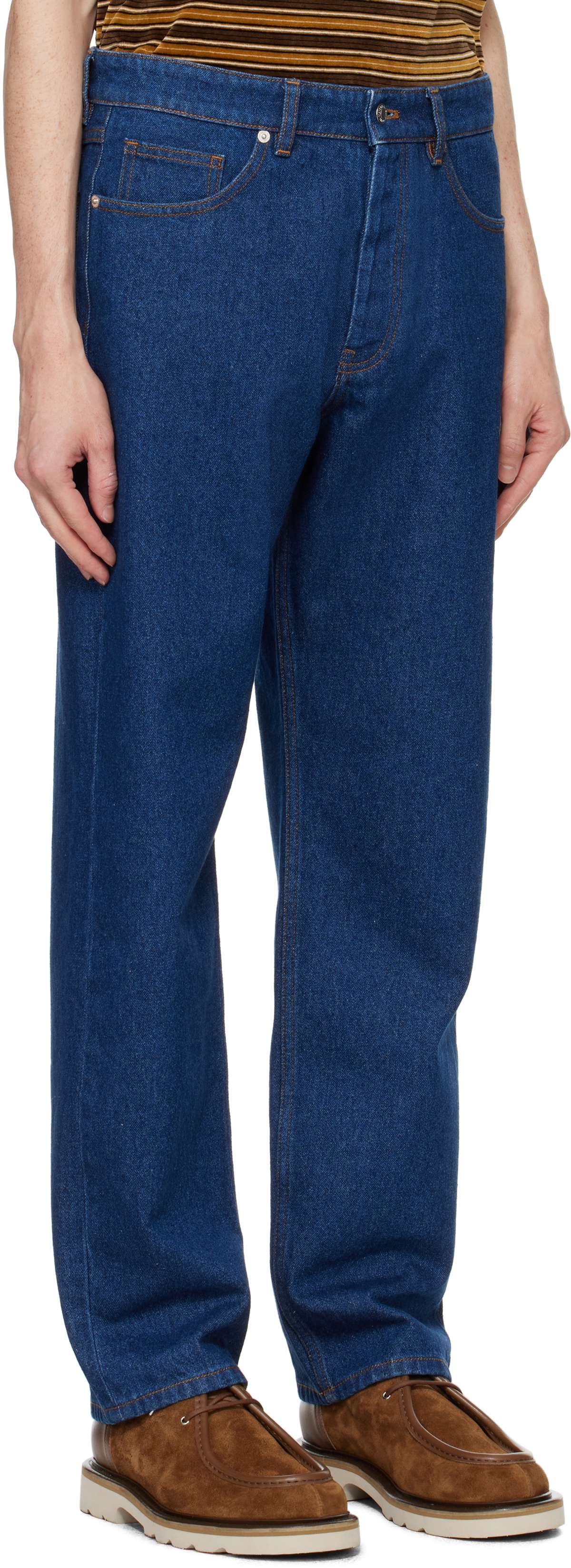 Maison Kitsuné Navy Straight Jeans