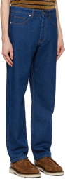 Maison Kitsuné Navy Straight Jeans