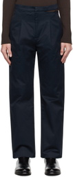 Carlota Barrera Navy Waistband Slit Trousers