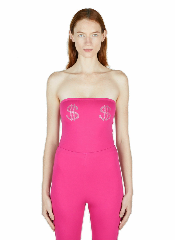 Photo: AVAVAV - Dollar Sign Strapless Bodysuit in Pink