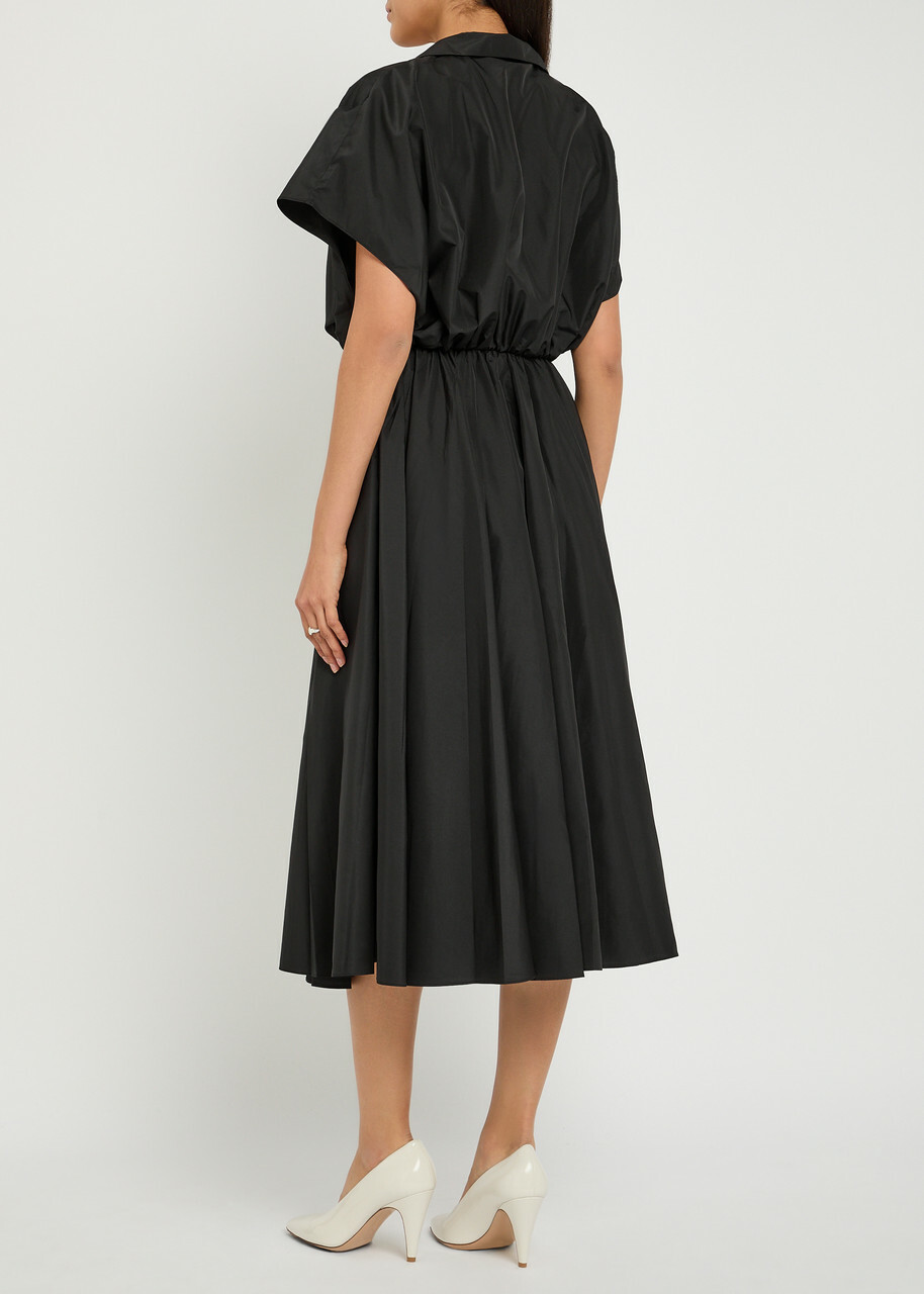Norma Kamali Shell Midi Shirt Dress Black