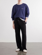 Acne Studios - Layered Logo-Embroidered Cotton-Jersey Sweatshirt - Blue