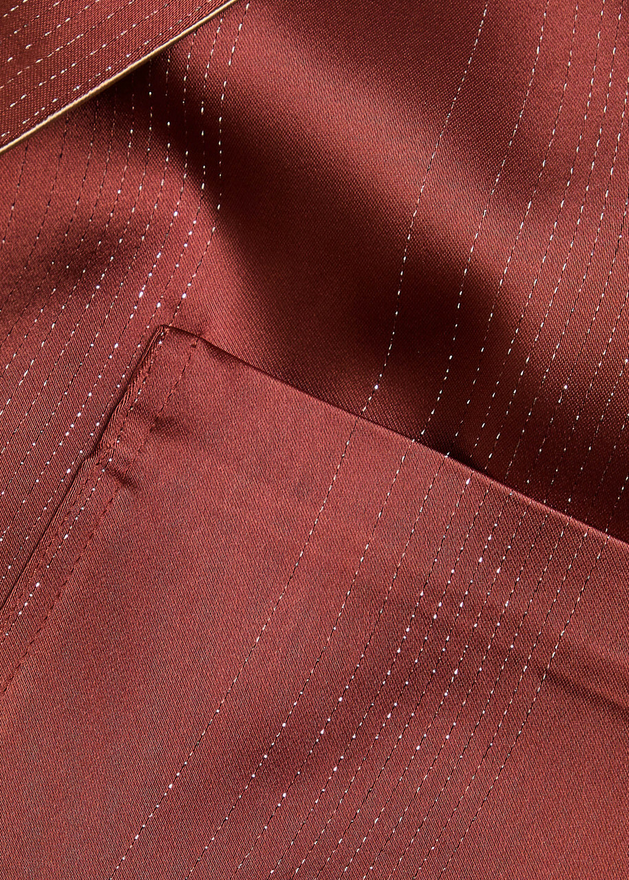 Forte_forte Metallic Satin Shirt Jacket Burgundy