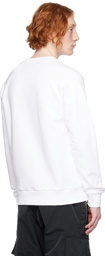Balmain White Flocked Sweatshirt