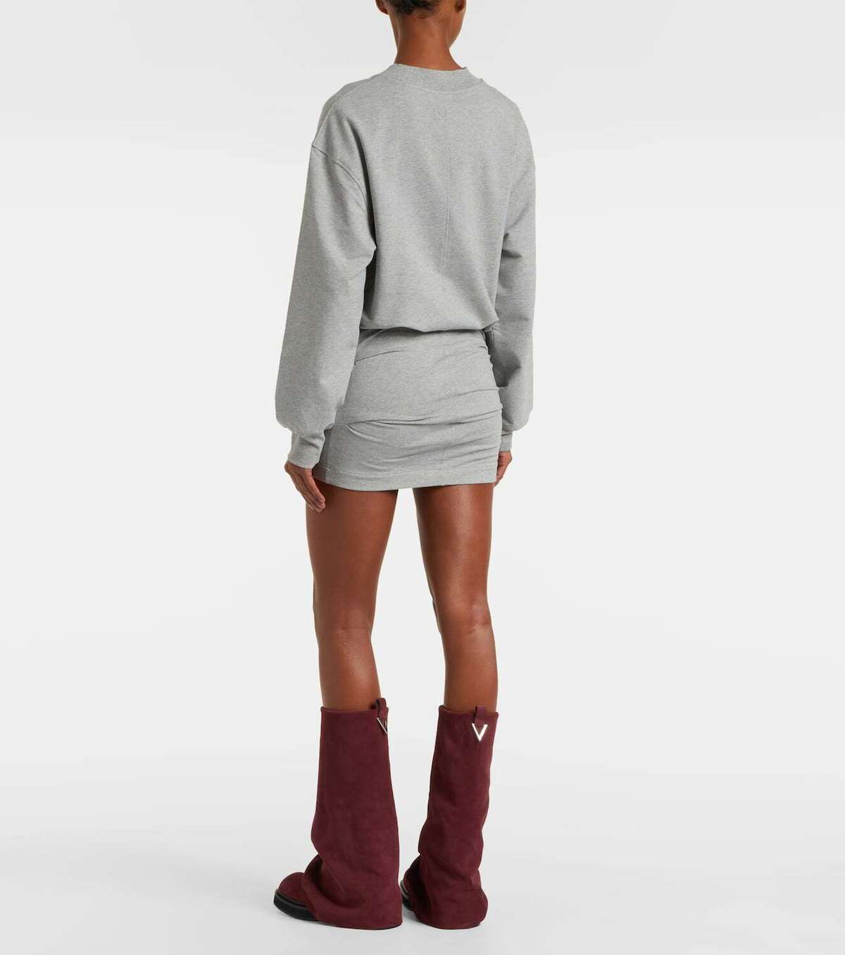 The Attico Cotton-blend jersey sweatshirt dress