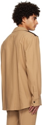 Ernest W. Baker Tan Contrast Pocket Shirt