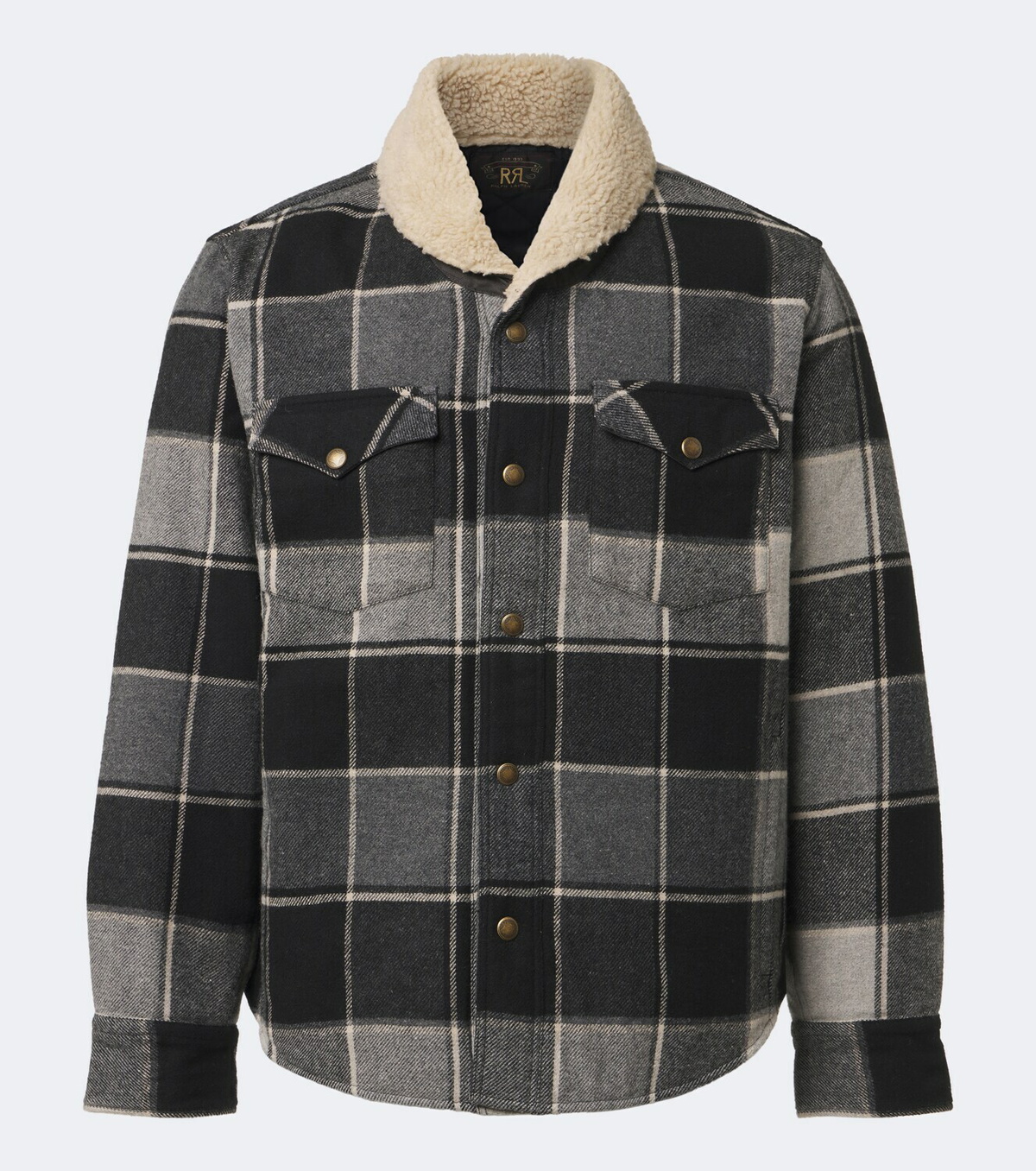 RRL Padded plaid cotton twill overshirt
